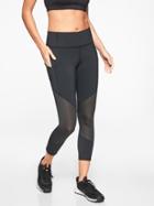 Athleta Womens Mesh Contender Capri Black Size M