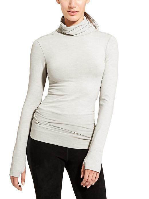 Athleta Womens Remarkawool Turtleneck Size M - Light Grey Heather