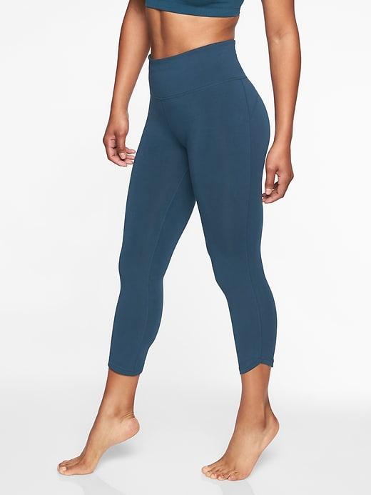 Athleta Womens Organic Cotton Be Present Capri Constellation Blue Size M