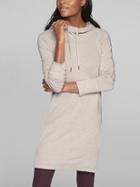Athleta Womens Cowl Lounge Sweatshirt Dress Toasted Brown Heather Size L