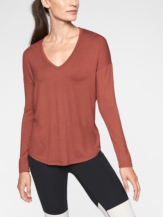 Athleta Womens Cloudlight Relaxed Top Havana Brown Size Xxs