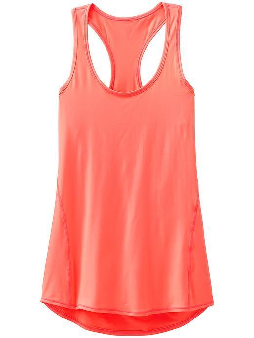 Athleta Womens Chi Tank Extra Long Size L - Coral Sizzle