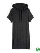 Athleta Womens Coaster Short Sleeve Sweatshirt Dress Size L Tall - Black