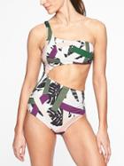 Athleta Womens Tropical Geo Cutout One Piece Modern Geo Size S