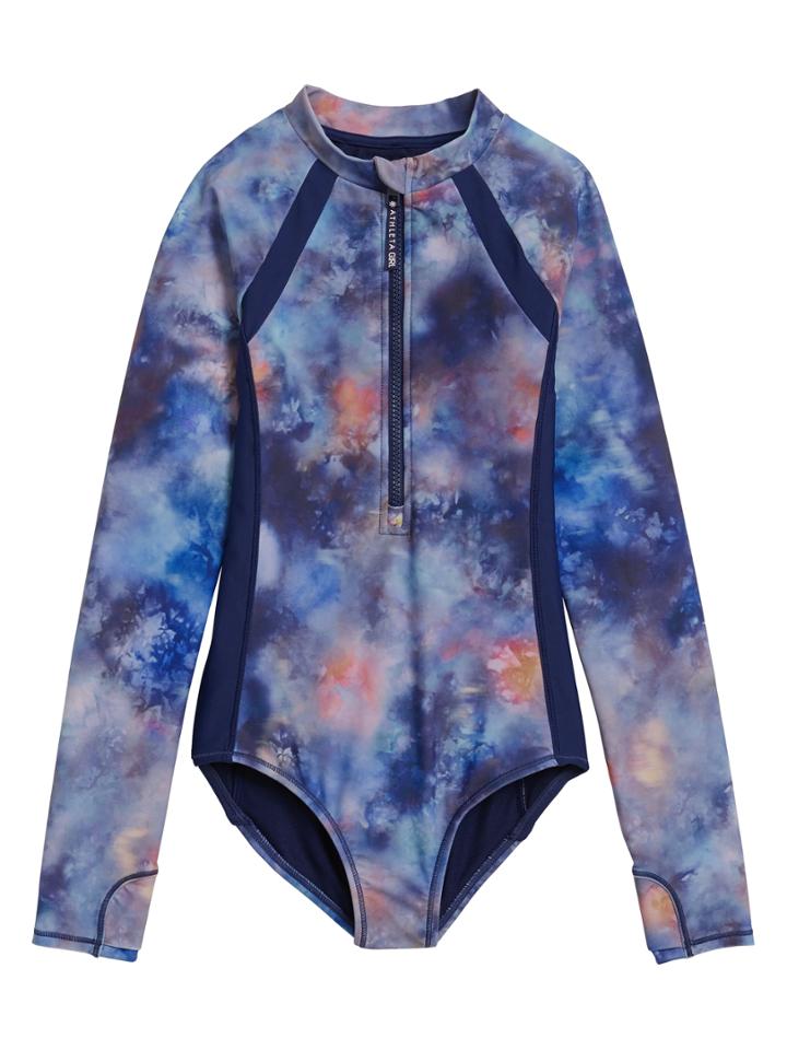 Athleta Girl Multi Tie Dye Long Sleeve One Piece