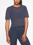 Athleta Womens Micro Mesh Tee Navy Size M