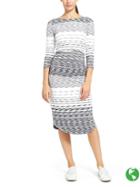 Athleta Womens Stripe Scoop Midi Dress Size M Tall - Neutral Stripe