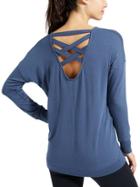 Athleta Womens Crossback Cya Sweatshirt Size M - Iron Blue Heather
