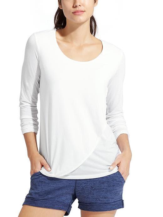 Athleta Womens Essence Moonbeam Top Bright White Size Xl
