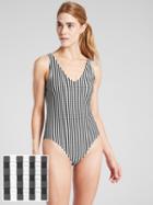 Stripe Seersucker V-neck One Piece