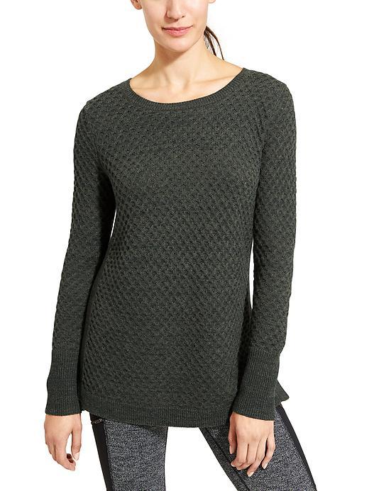 Athleta Womens Honeycomb Sweater Tunic Size L - Ancient Forest Heather