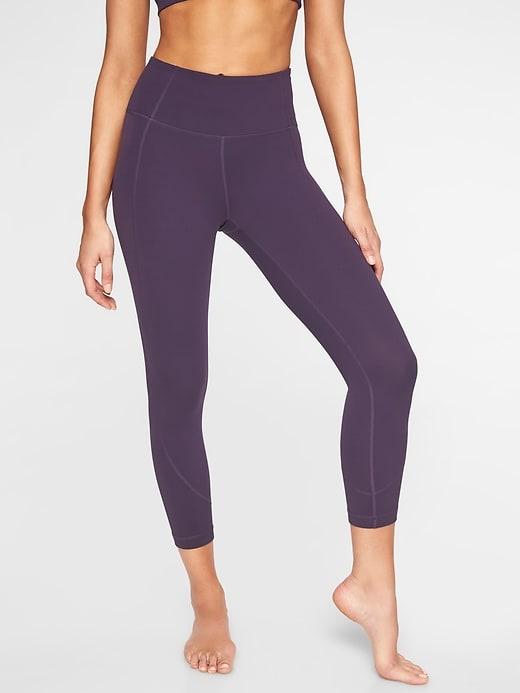 Athleta Womens Salutation Capri Purple Drama Size M
