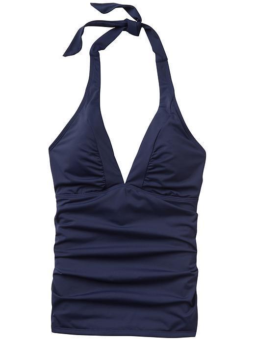 Athleta Womens Shirrendipity Halter Tankini Size L Tall - Dress Blue