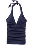Athleta Womens Shirrendipity Halter Tankini Size L Tall - Dress Blue