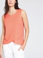 Athleta Womens Linen Criss Cross Tank Size L Tall - Tango Coral