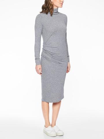 Athleta Womens Industry Turtleneck Dress Charcoal Heather Size Xxs