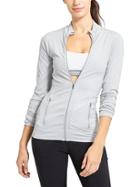 Athleta Womens Seamless Novelty Jacket Fog Grey Size Xl