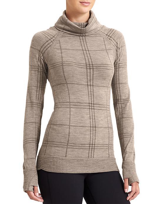 Athleta Womens Remarkawool Cowl Neck Top Size L - Foxtail Taupe Heather/dove