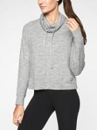 Athleta Womens Cowl Neck Sweatshirt Marl Grey Heather Size L
