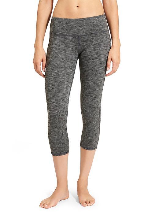 Athleta Womens Chaturanga Capri Size L Tall - Black Heather