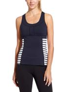 Athleta Womens Hyper Stripe Pr Tank 2 Size L Tall - Bright White/navy