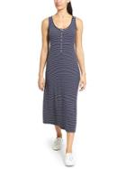Athleta Womens Hermosa Henley Dress Size L - Dress Blue/bright White