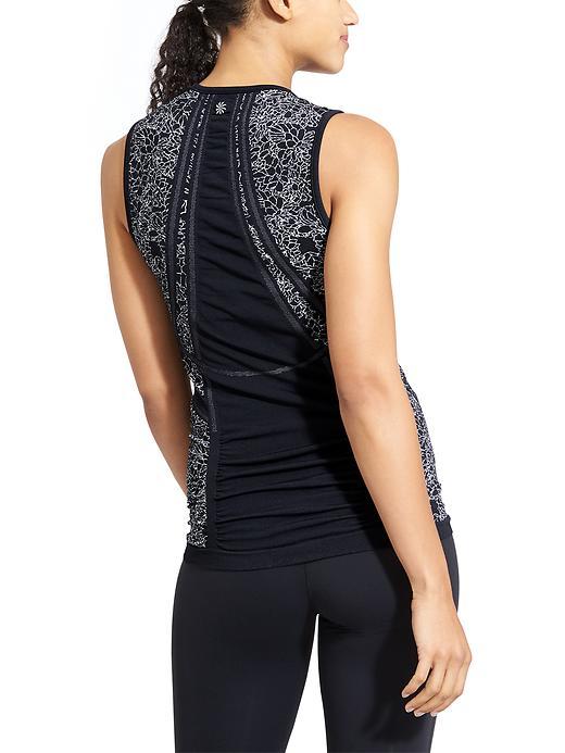 Athleta Womens Sketch Floral Fastest Track Muscle Tank Size L - Black