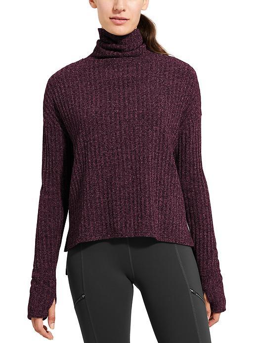 Athleta Womens Tiburon Turtleneck Size M - Wild Raisin Heather