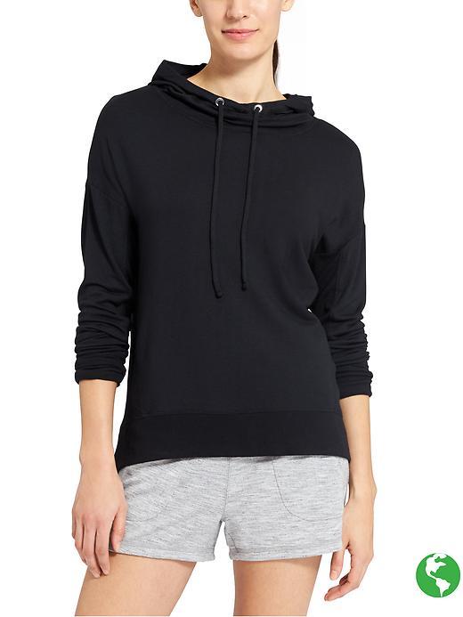 Athleta Womens Studio Rib Hoodie Size L - Black