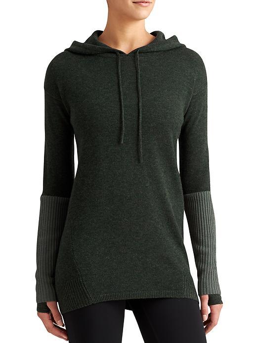 Athleta Womens Merino Nopa Hooded Sweater Size L - Jasper Green Heather