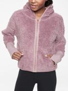 Athleta Womens Reversible Sherpa Jacket Sugarplum Mauve Size S