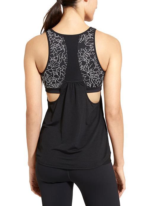Athleta Womens Floral Supercharged Tank Size L - Black