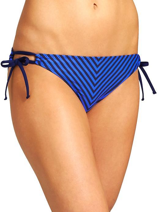 Athleta Womens Stripe Notsostring Bottom Size M - Dress Blue Stripe