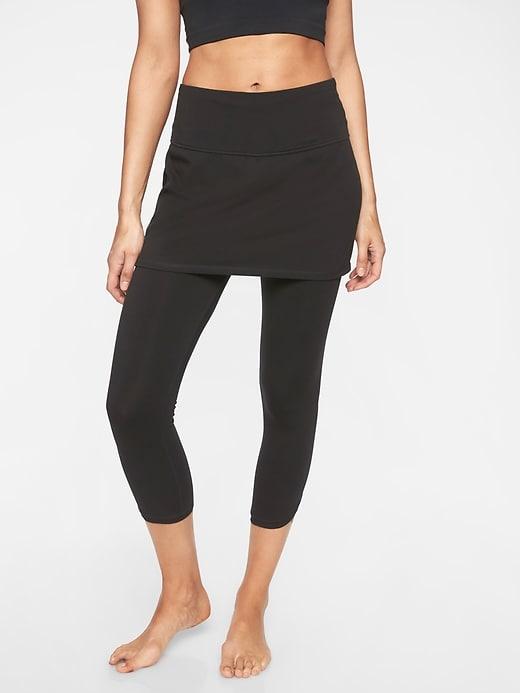 Athleta Womens Organic Cotton Meditation 2 In 1 Capri Black Size Xxs