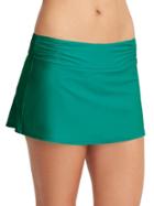 Athleta Womens Shirred Band Swim Skirt 2 Size L - Electric Jade