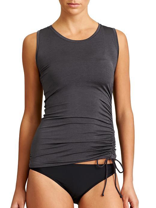 Athleta Womens Heather Scrunch Rashguard Size L - Grey Heather
