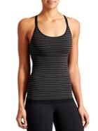 Athleta Womens Up-tempo Stripe Tank Size L - Black/cobblestone Grey