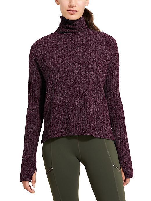 Athleta Womens Tiburon Turtleneck Size L - Wild Raisin Heather