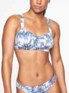 Athleta Womens Tie Dye Bikini Top Chrome Blue Size 36b/c