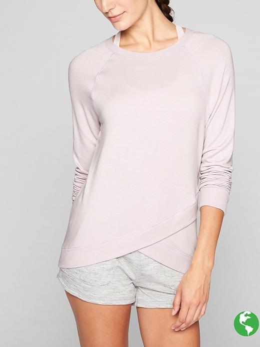 Athleta Womens Criss Cross Sweatshirt Size L Tall - Soft Lilac