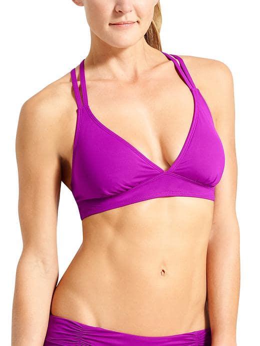 Athleta Womens Cross Strap Bikini Size L - Dark Razzleberry