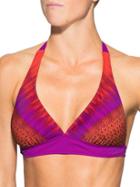 Athleta Womens Rio Vista Banded Halter Bikini Size M - Saffron Red