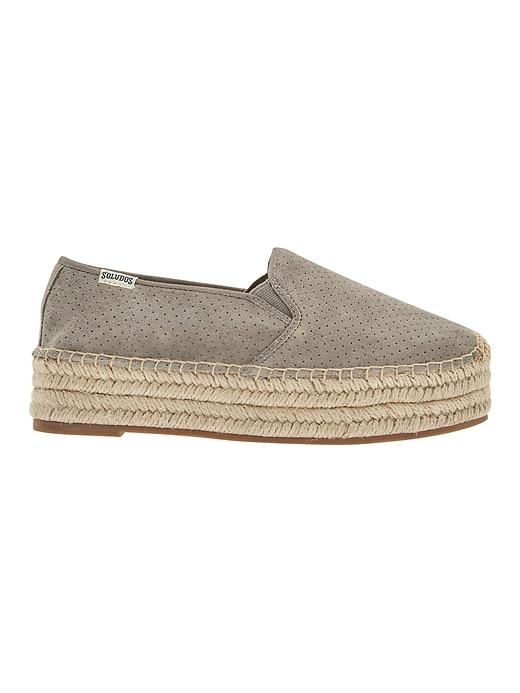 Athleta Womens Malibu Platform Espadrille By Soludos Gray Size 10