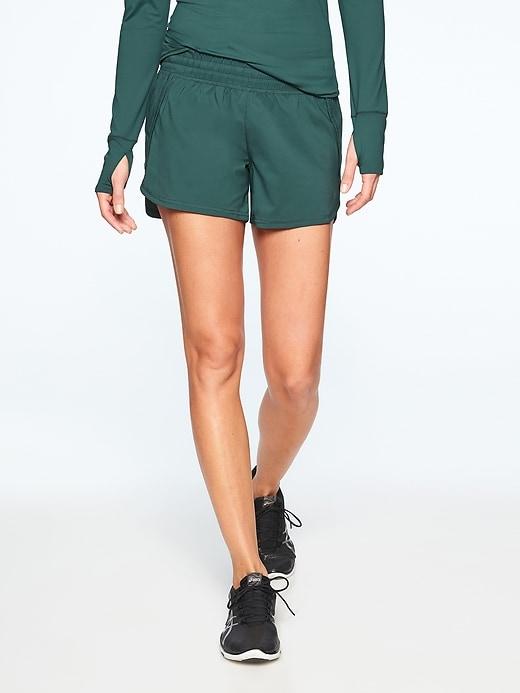Athleta Womens Racer Run Short 4.5&#34 Dark Jade Size Xl