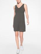 Athleta Womens Santorini V Neck Solid Dress Black Olive Size Xxs