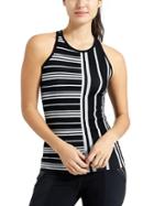 Athleta Womens Mix Stripe Renew Racerback Tank Size L - Black/white