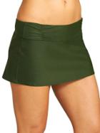 Athleta Womens Shirred Band Swim Skirt Size L - Spire Green