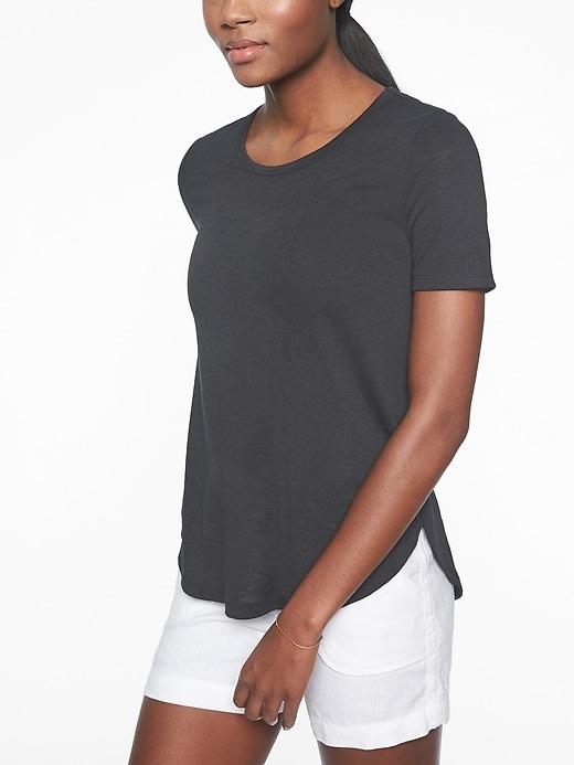 Athleta Womens Breezy Tee Black Size M