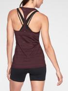 Athleta Womens Stripe Mesh High Neck Chi Tank Auberge Size Xs