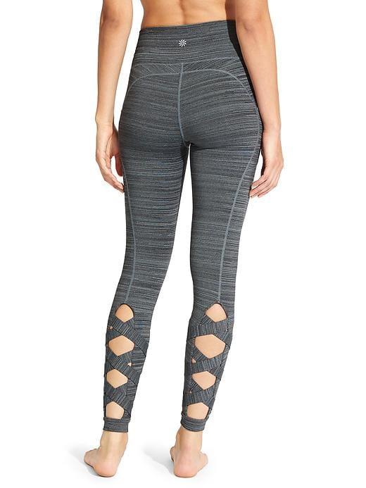 Athleta Womens High Rise Spacedye Cut Out Chaturanga Tight Black Size M